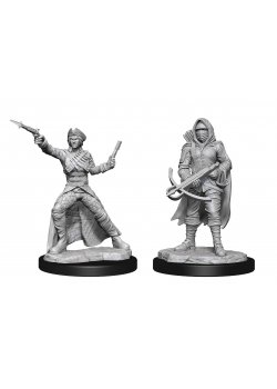 WizKids Deep Cuts Unpainted Miniatures: Bounty Hunter & Outlaw